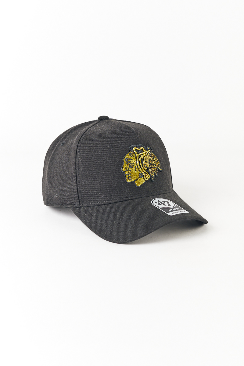 Chicago Blackhawks Replica Mvp Dt Snapback In Black Gold Stateside Sports