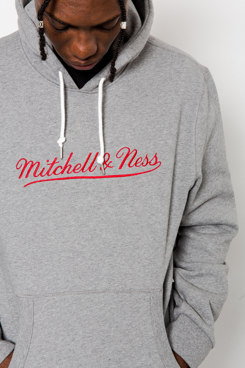 Branded Mitchell & Ness Mens grey Long Sleeves Hoodie