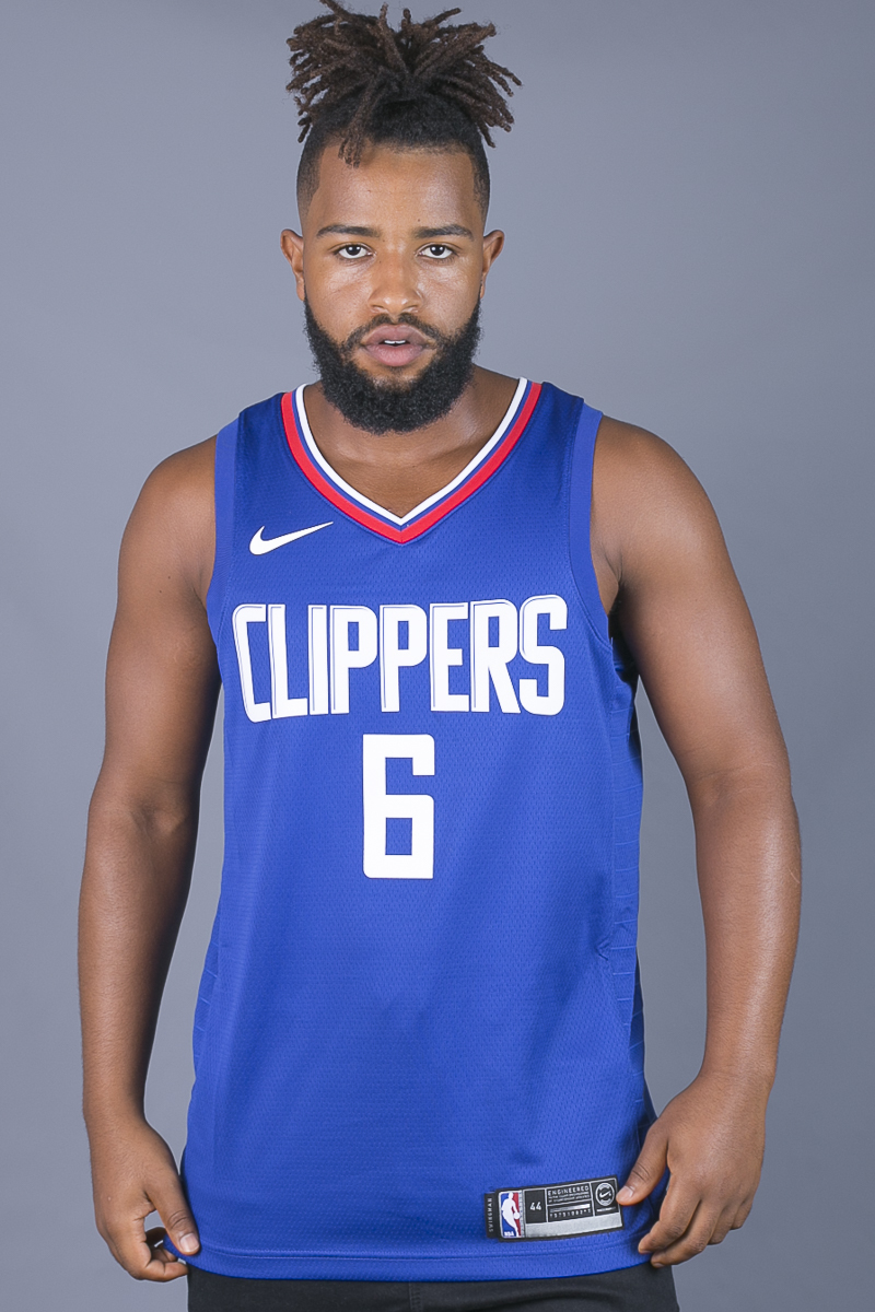 DeAndre Jordan in Clippers new short sleeve light blue jersey and white  Nike shoes - Clippers News Surge NBA Gallery - Los Angeles Clippers  Pictures & Photos