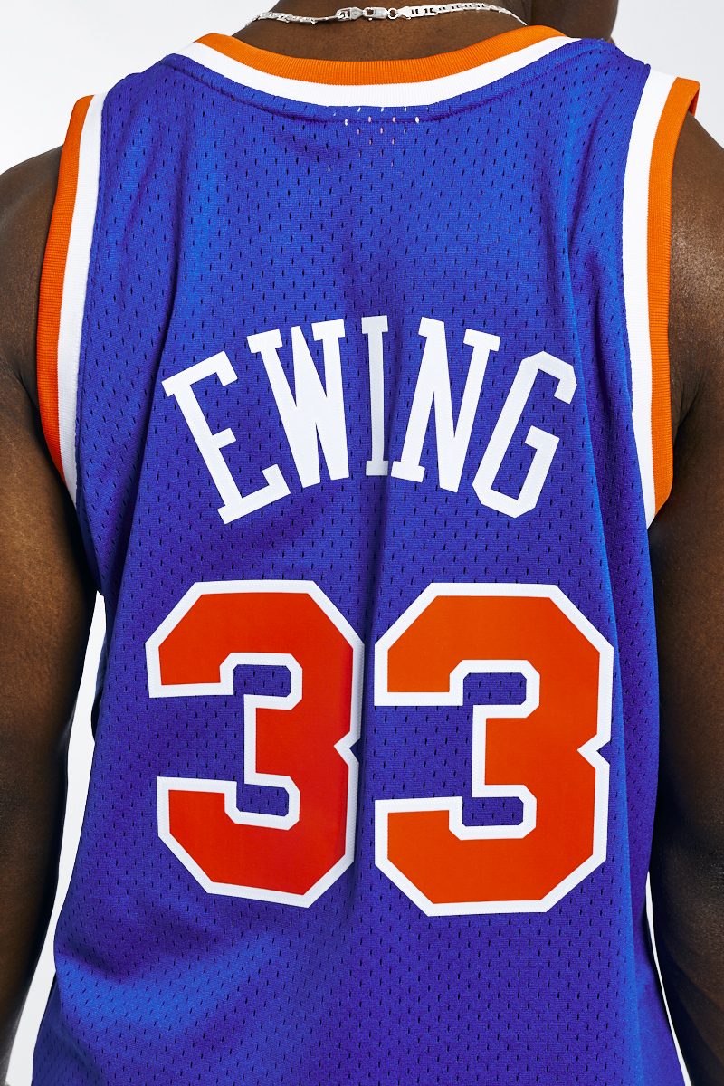 Men's New York Knicks Patrick Ewing Mitchell & Ness Blue 1996-97 Hardwood Classics Swingman Jersey