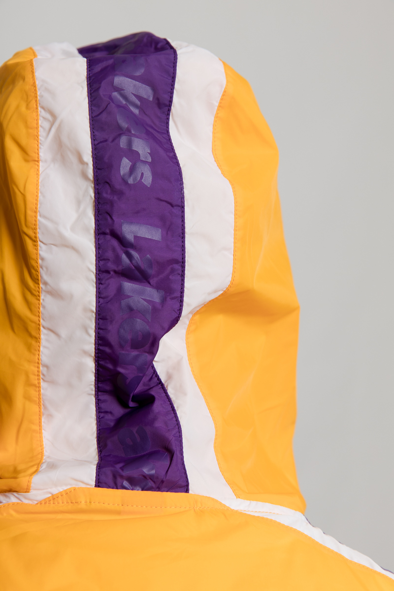 LOS ANGELES LAKERS MITCHELL AND NESS PACKABLE NYLON ANORAK 