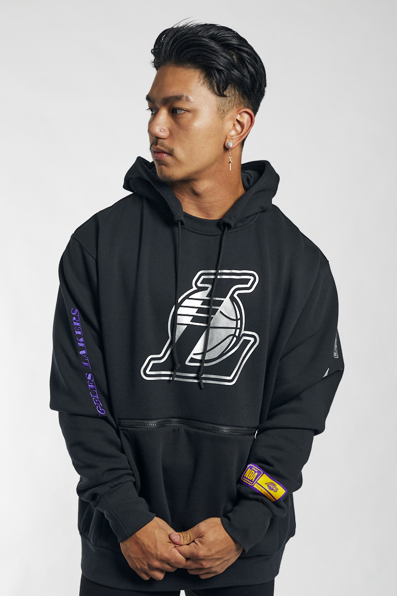 NIKE NBA LOS ANGELES LAKERS COURTSIDE PULLOVER HOODIE BLACK for