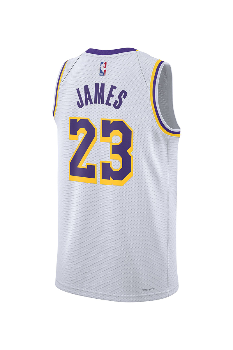 Nike Youth Hardwood Classic Los Angeles Lakers LeBron James Number 6 Dri-Fit Swingman Jersey - White - XL Each