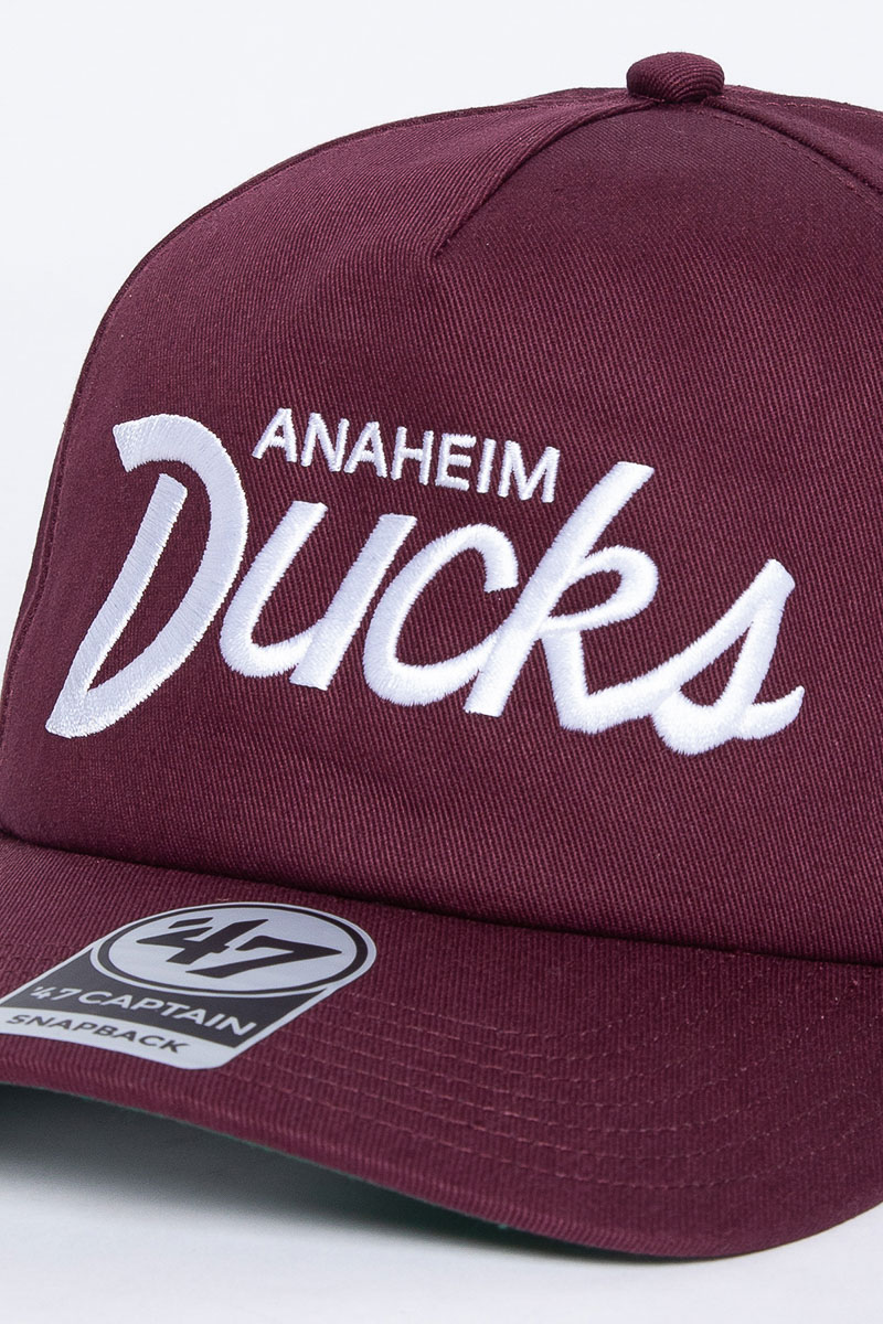 Mighty Ducks '47 Brand NHL Snapback Cap Hat Maroon Crown Teal Visor Re