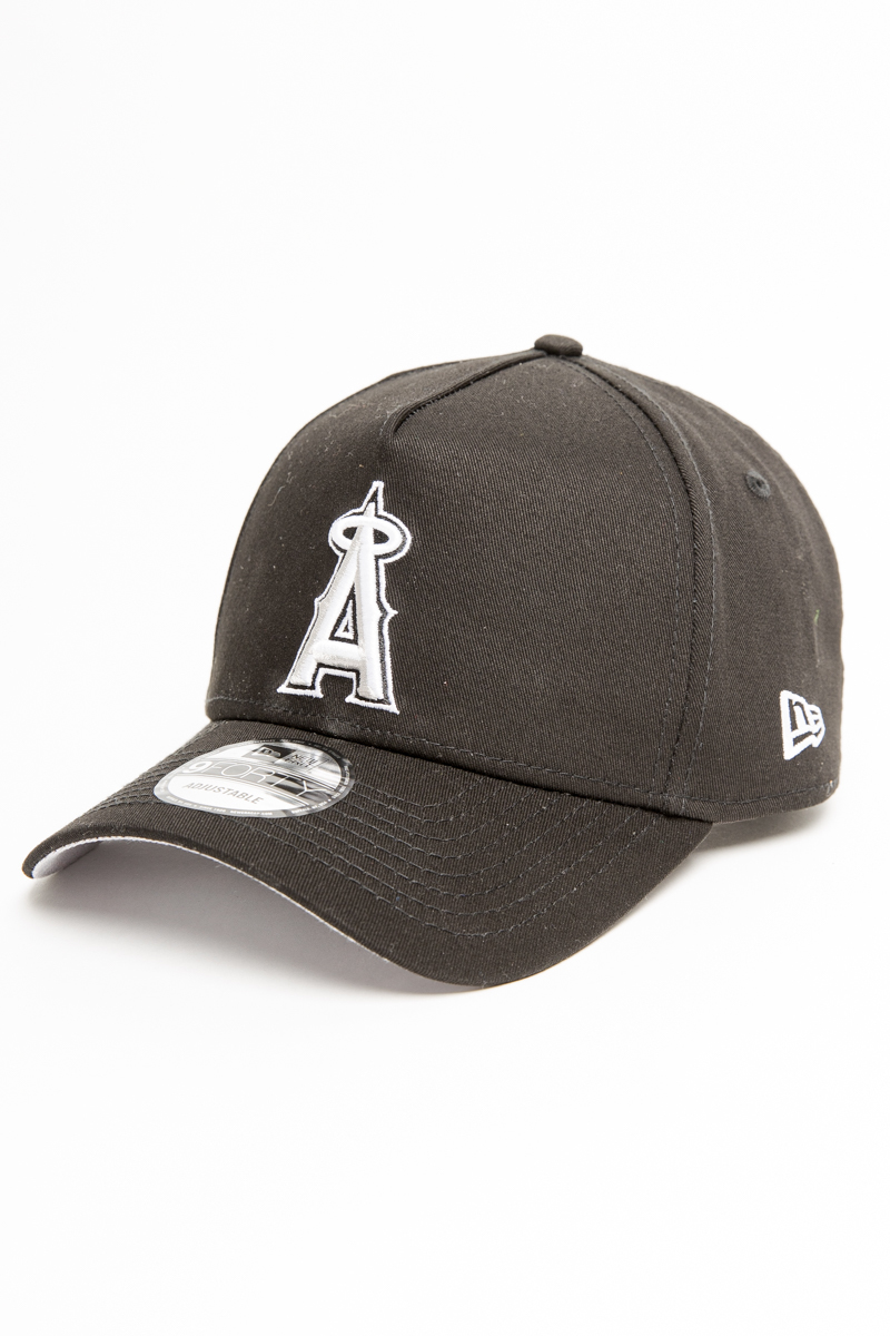 ANAHEIM ANGELS NEW ERA A-FRAME CROWN 9FORTY SNAPBACK- BLACK/WHITE ...