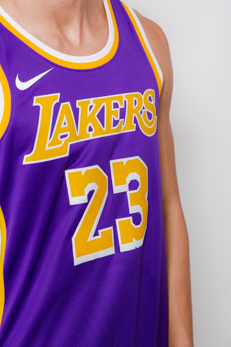 Nike Lebron James Swingman Jersey 23 LA Lakers Purple Gold AA7097-514 Size  3XL