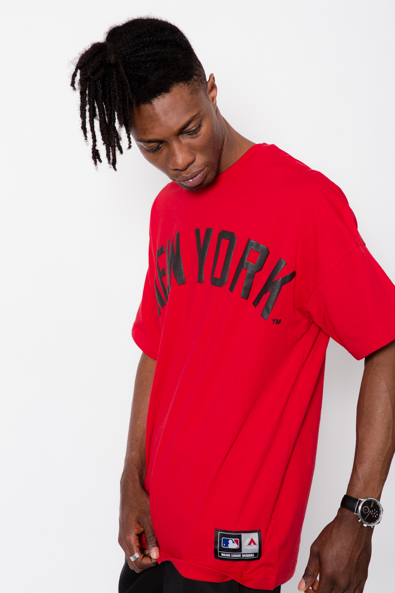 NEW YORK YANKEES MAJESTIC RANSTEAD OVERSIZED T-SHIRT- MENS RED ...