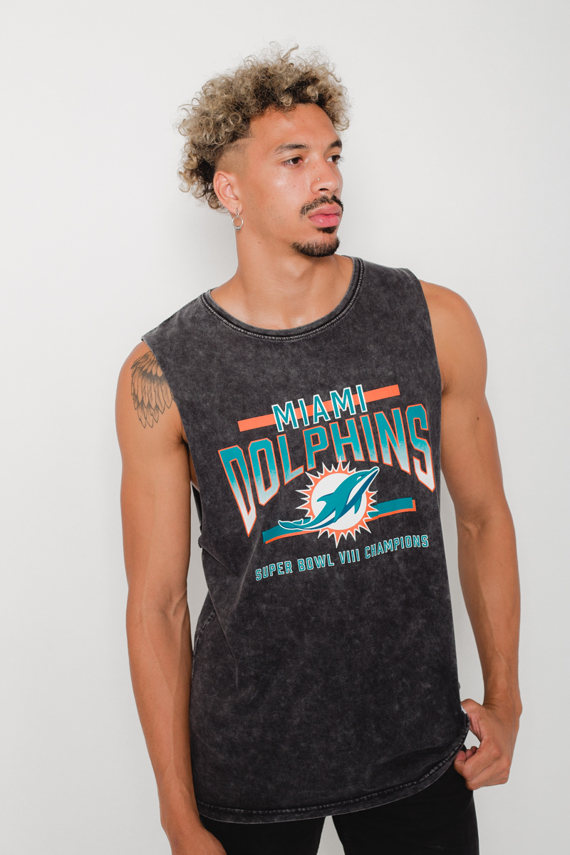 Miami Dolphins Mens Heathered Gray F4350571 Our Year Tank Top