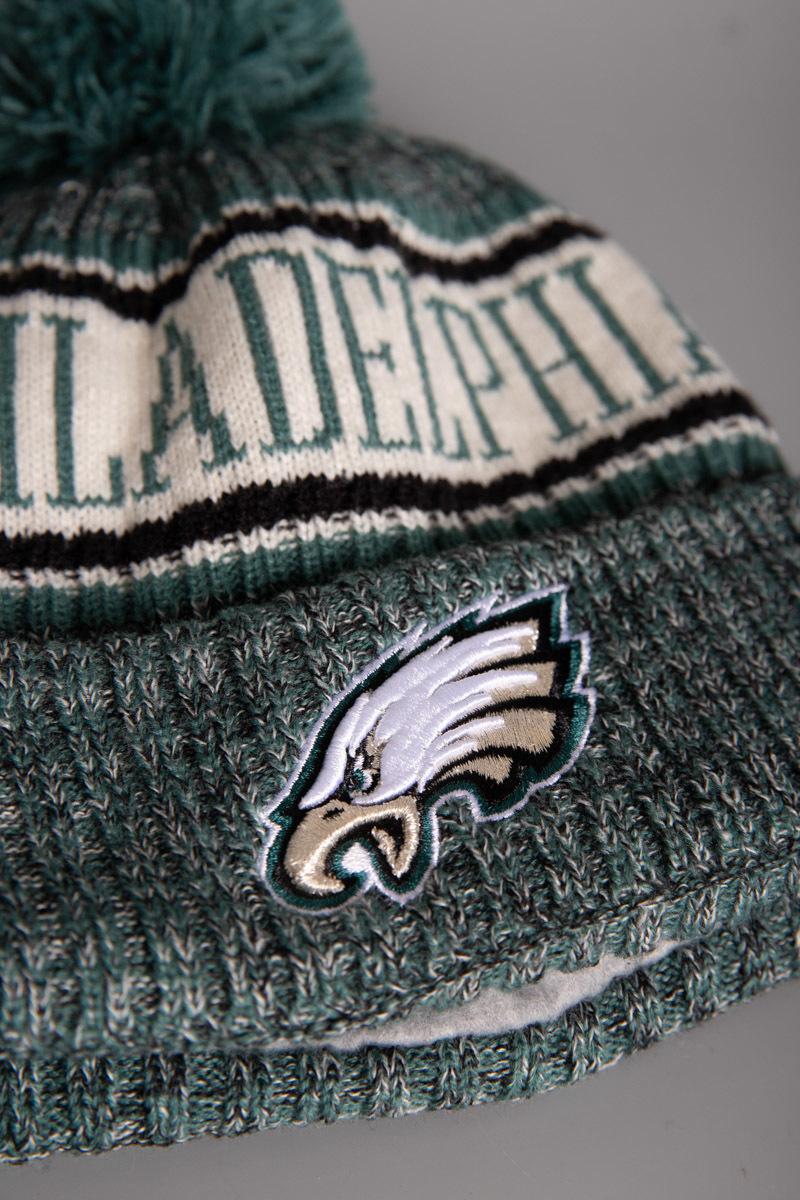 PHILADELPHIA EAGLES OFFICIAL 2018 NFL SIDELINE KNIT BEANIE- GREEN