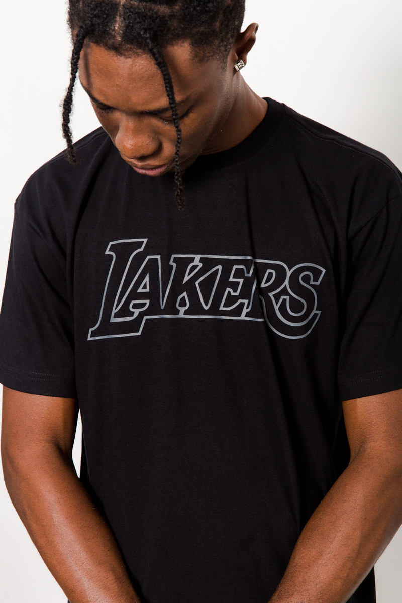 Mitchell & Ness LA Lakers Team Arch Table Top t-shirt in black