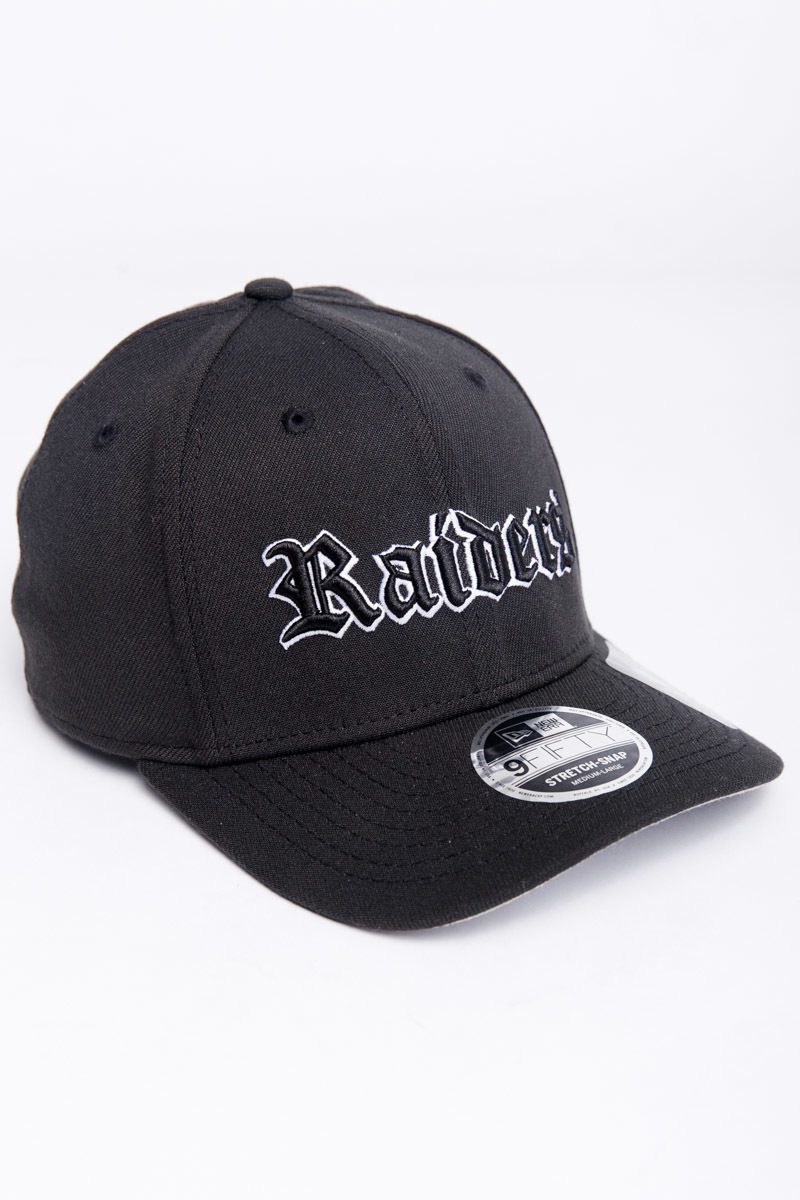 Las Vegas Raiders New Era Gothic Script 9FIFTY Snapback Hat - Black