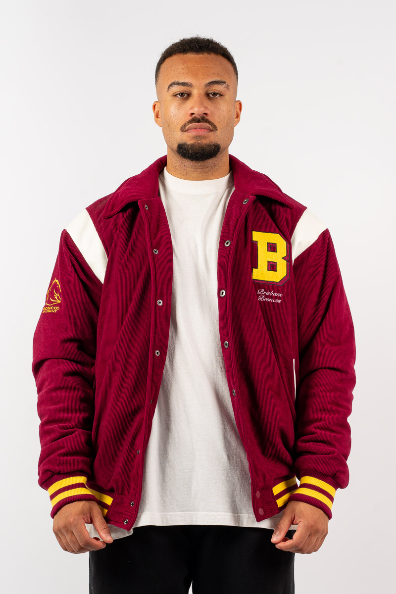 Brisbane Broncos NRL Corduroy 1908 Varsity Jacket Stateside Sports - Main Image