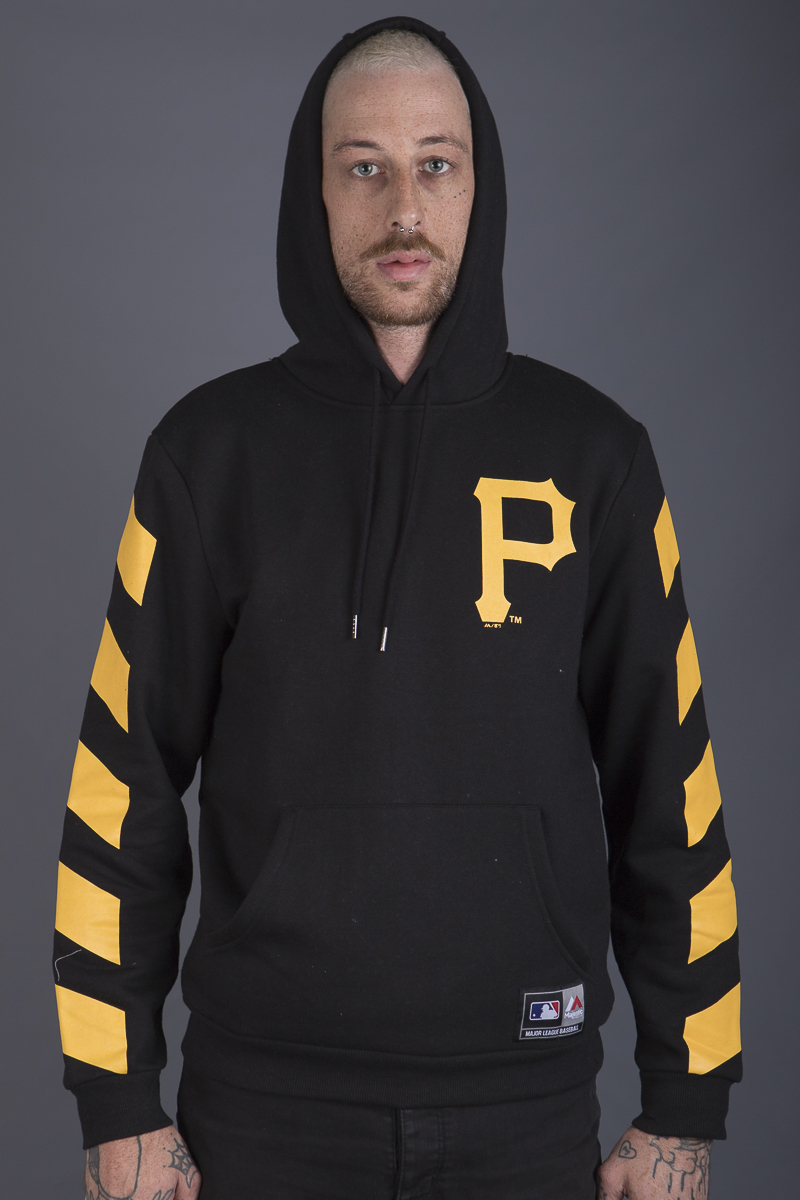 Men's Mitchell & Ness Black Pittsburgh Steelers Three Stripe Pullover Hoodie