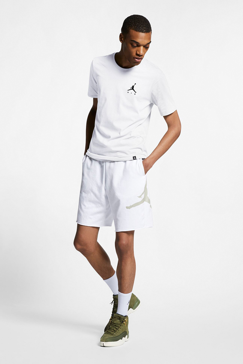 Jordan Jumpan Air Embroidered T-Shirt in White/Black | Stateside Sports