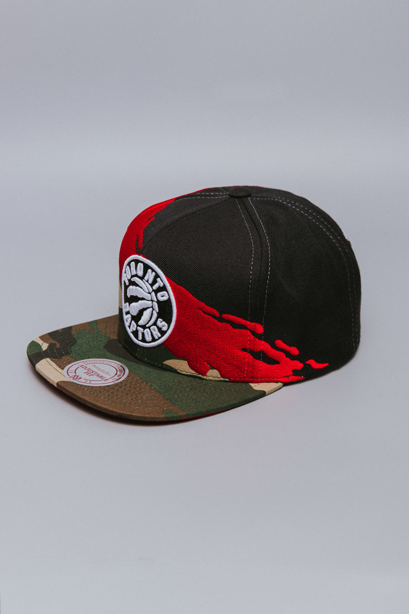 TORONTO RAPTORS CAMO PAINTBRUSH SNAPBACK CAMO RED Stateside Sports