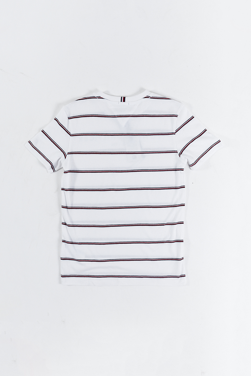 Tommy Hilfiger Essential Stripe Organic Cotton Tee in White - Youth ...