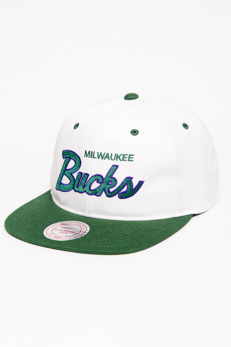 Mitchell & Ness Miami Dolphins Cream Team Script Pro Crown Snapback