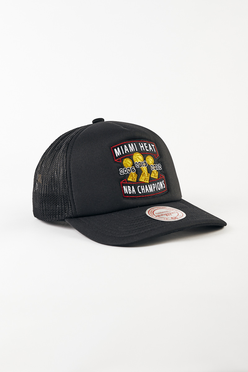 Miami Heat 3 Times Trucker Snapback Cap | Stateside Sports