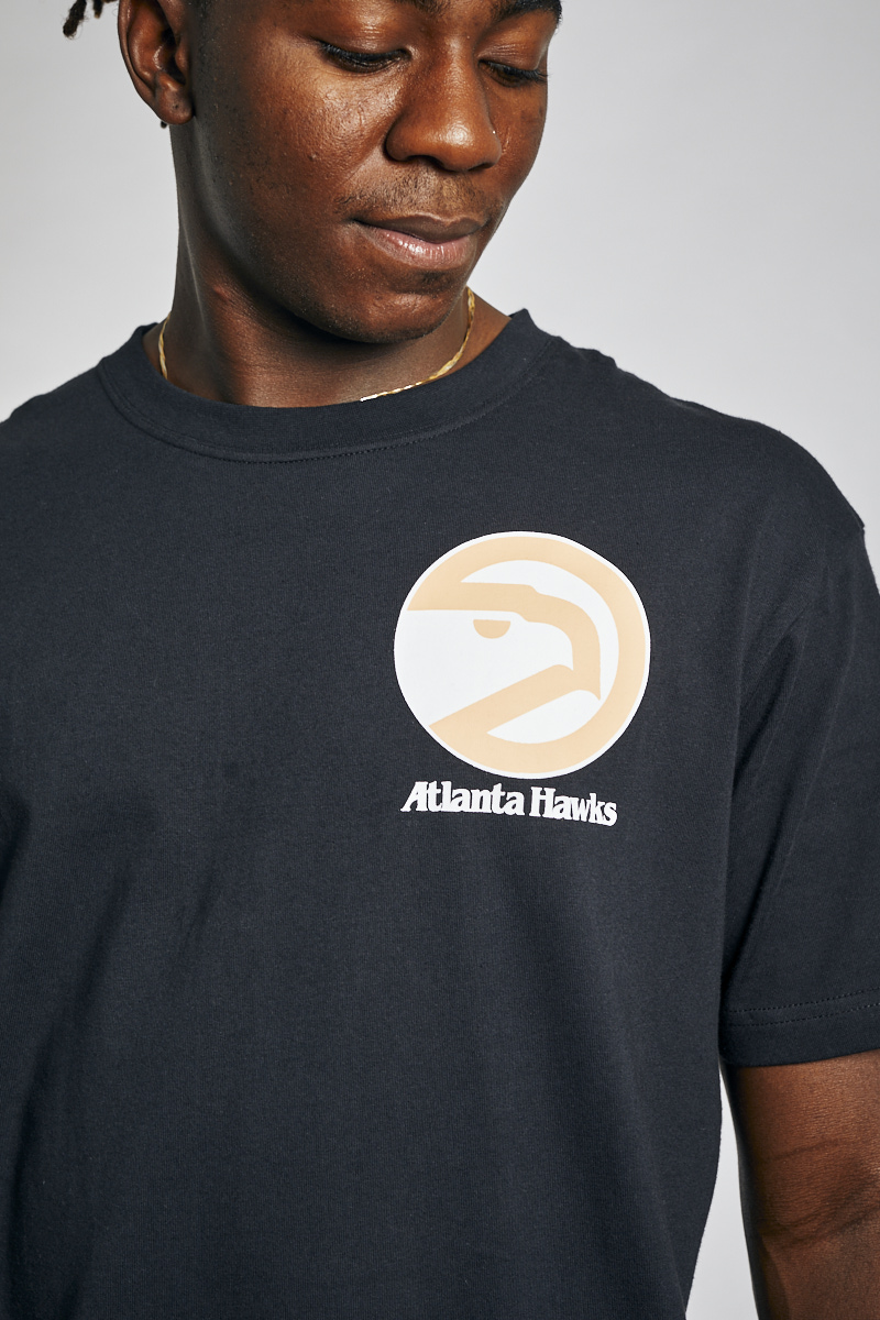 Atlanta Hawks Retro Repeat Tee in Black | Stateside Sports