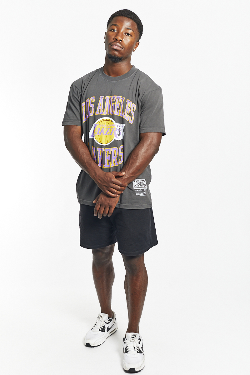 L.A Lakers Vintage Logo T-Shirt in Faded Black | Stateside Sports