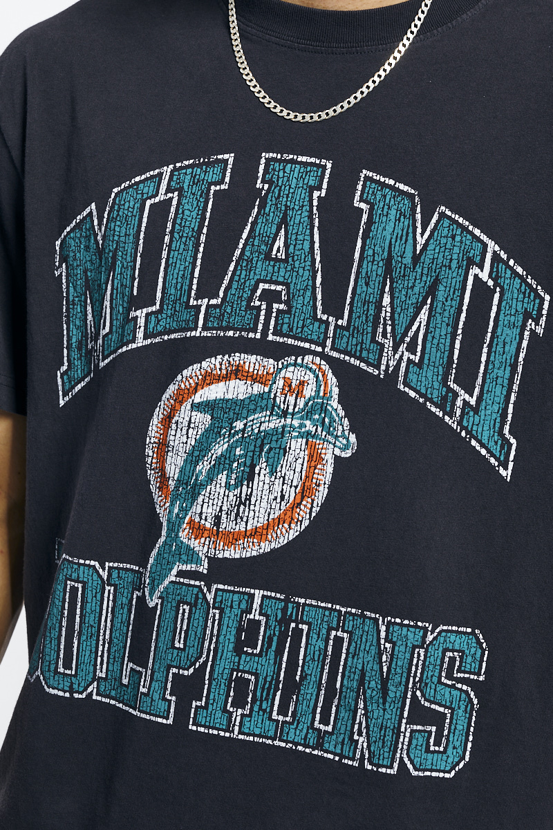 Miami Dolphins Vintage NFL Oversized Arch Tee in Teal