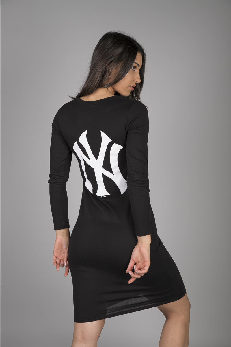 NEW YORK YANKEES MIKA LS DRESS - WOMENS BLACK