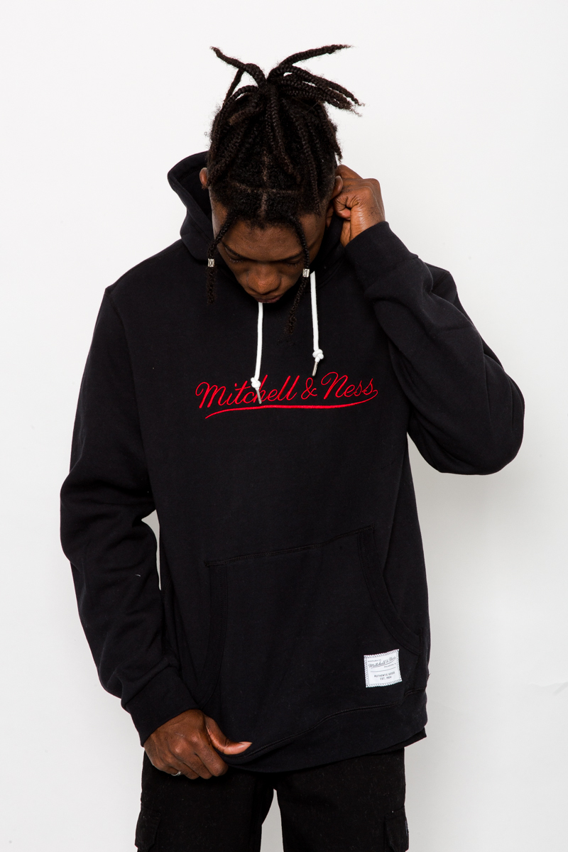 MITCHELL AND NESS BRANDED ESSENTIALS HOODIE- MENS BLACK | Stateside Sports