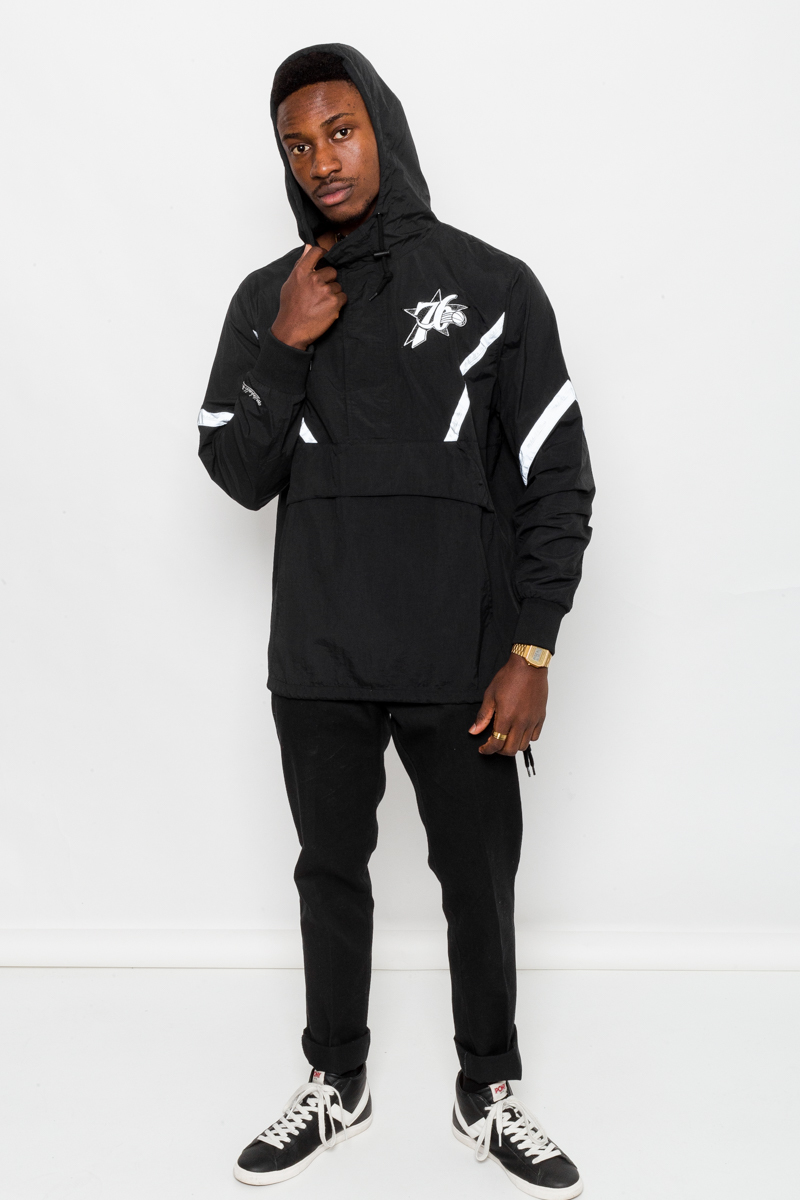 Half-Zip Anorak Jacket- Mens Black | Stateside Sports