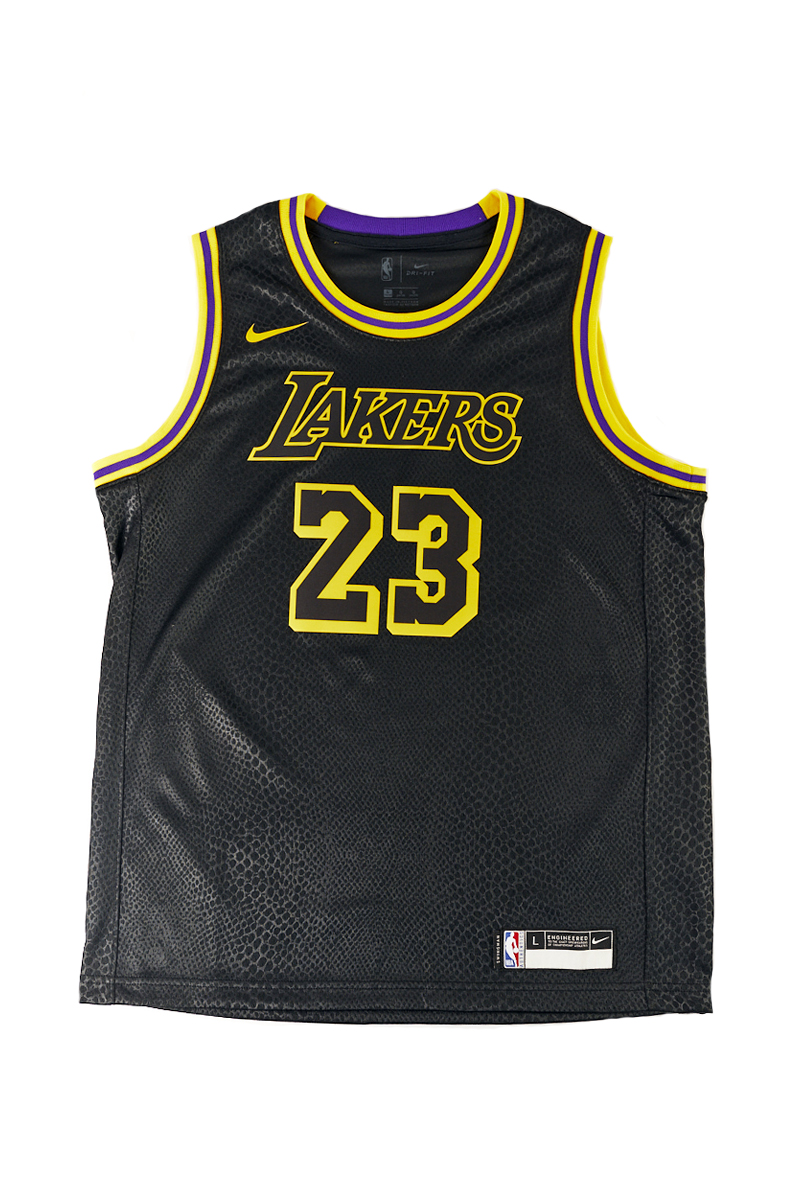 Kids L.A Lakers Black Mamba LeBron James City Edition Jersey in Black
