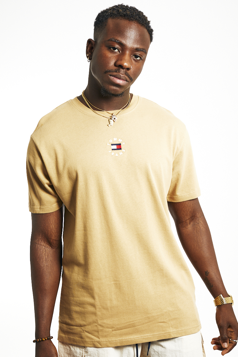 Tommy Jeans Circular Logo Tee in Khaki | Stateside Sports