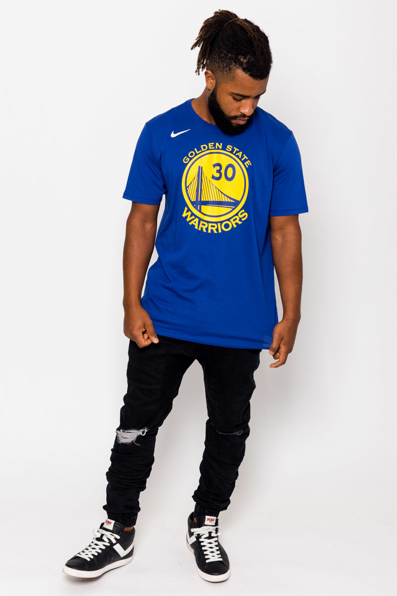 Nike Men Blue Stephen Curry Golden State Warriors NBA Round Neck T-Shirt