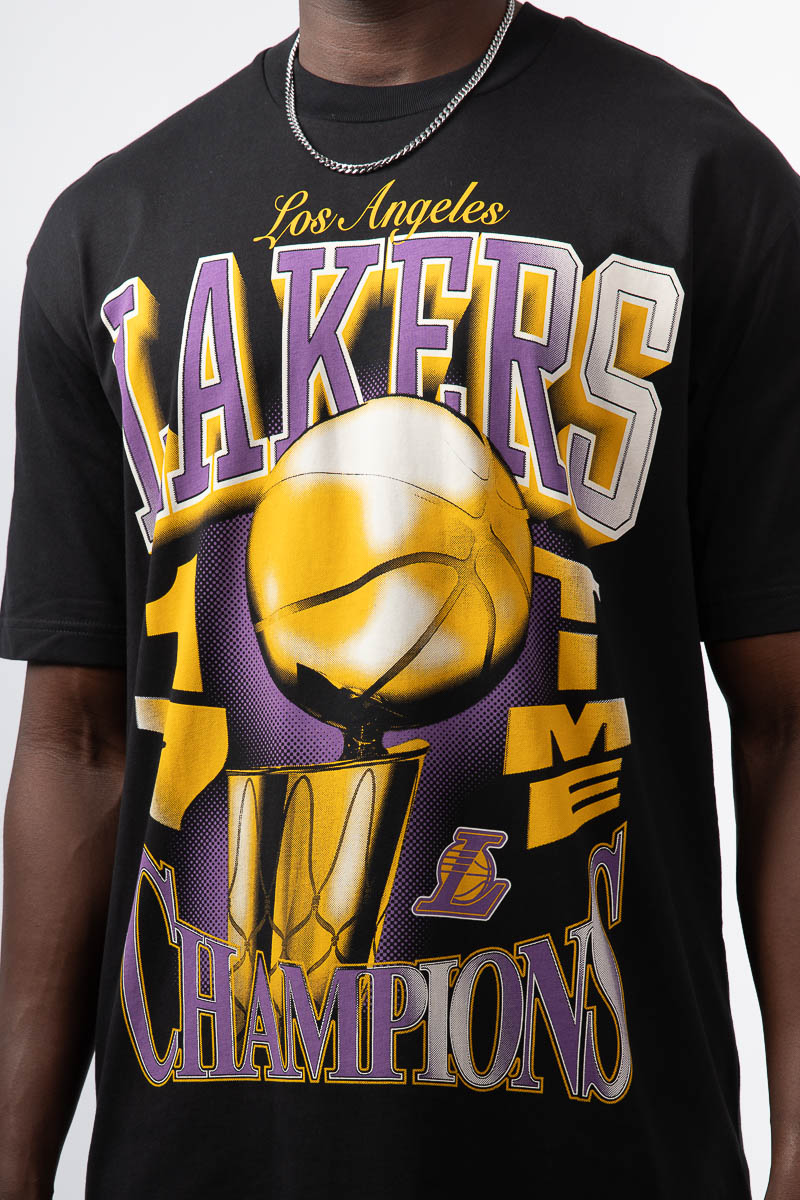 Los Angeles Lakers Champions Majestic T-Shirt offers - Back to Back - Championships 2010 - Yellow NBA Basketball Tee - Size Large -FREE Shipping