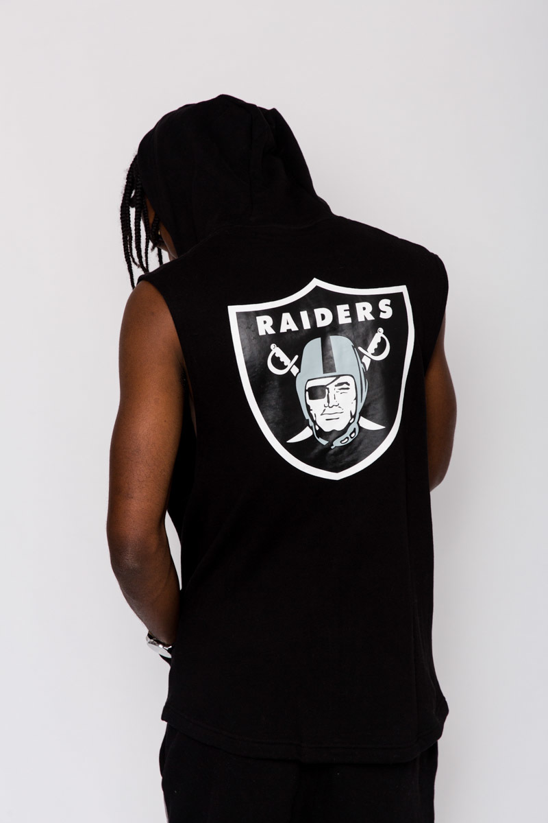 raiders sleeveless hoodie