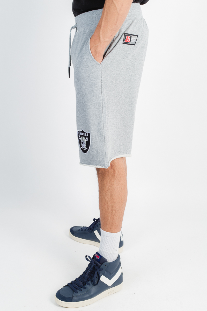 Raw Edge Fleece Shorts- Mens Grey/Black