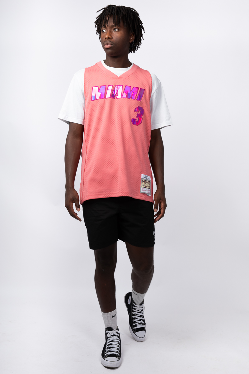 ウェア NBA Miami Heat Dwyane Wade game shirt Dwyane Wade Miami Heat Furious Chrome 05' Hardwood Classic