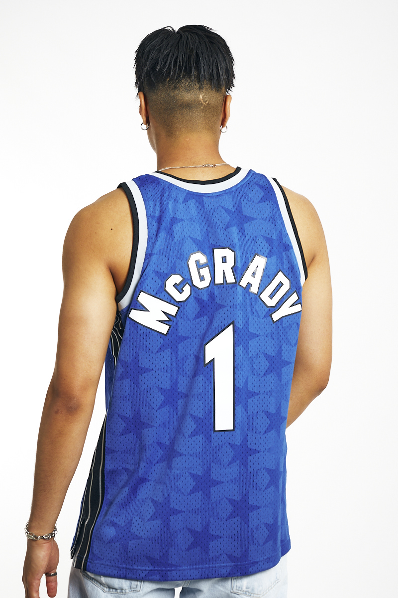 75th Anniversary McGrady #1 Orlando Magic Black NBA Jersey - Kitsociety