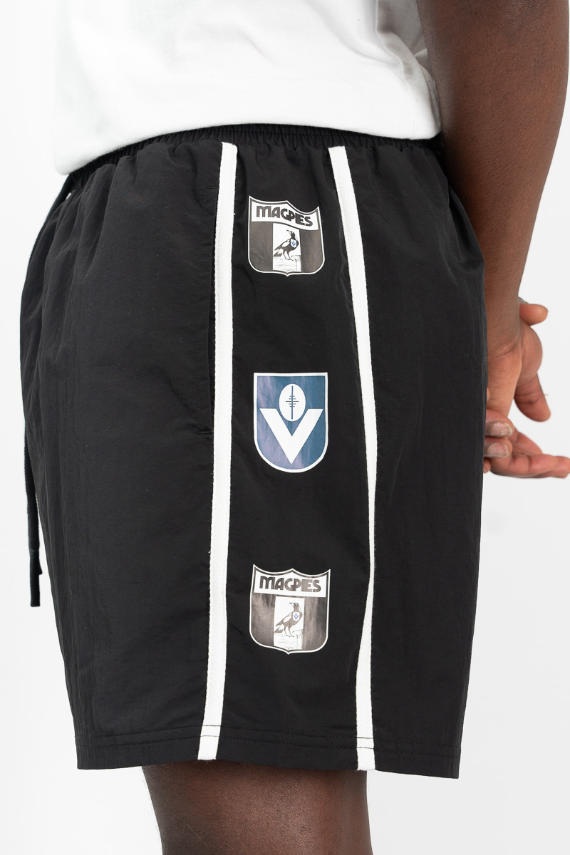 Collingwood Magpies Multi Logo Footy Shorts Stateside Sports