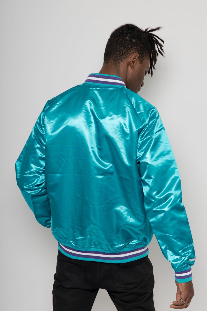 Mitchell & Ness Men's Charlotte Hornets Satin Jacket (Teal) XXL