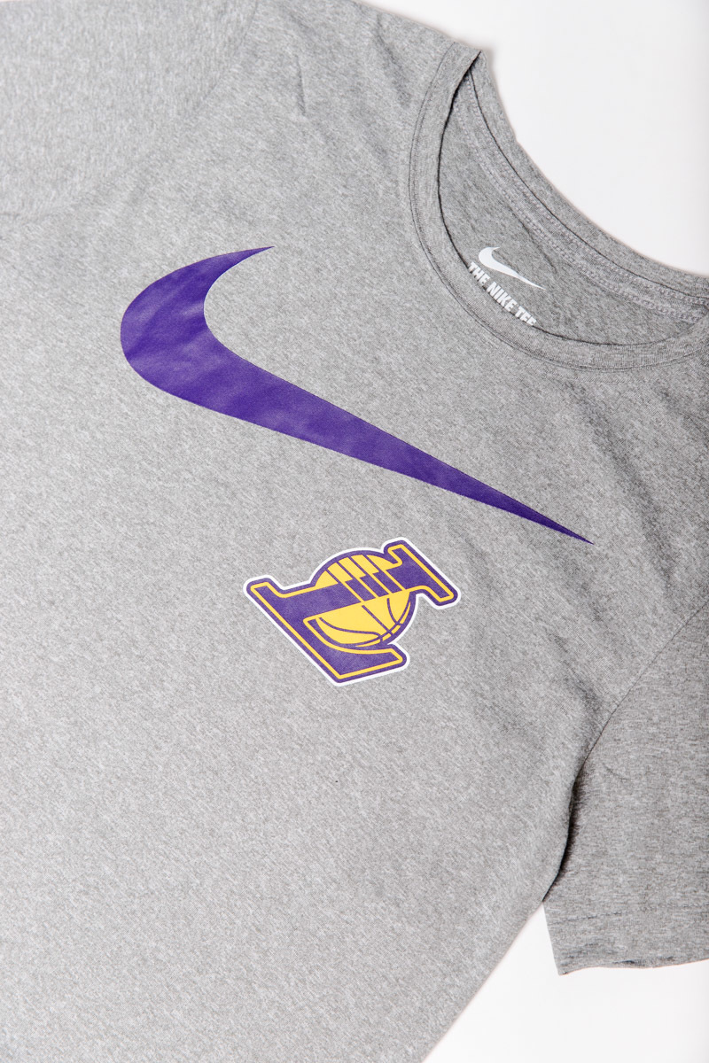 LOS ANGELES LAKERS NIKE DRY SWOOSH T-SHIRT- YOUTH GREY | Stateside Sports