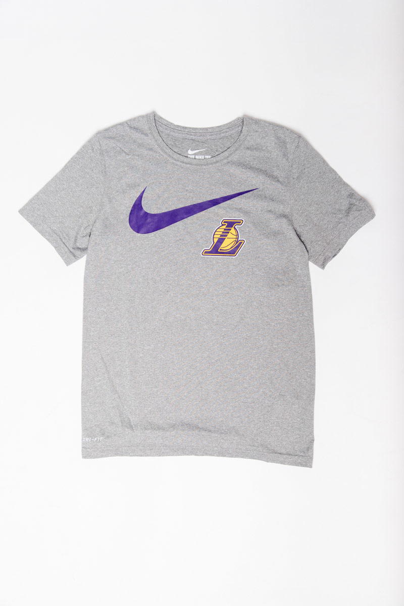 LOS ANGELES LAKERS NIKE DRY SWOOSH T-SHIRT- YOUTH GREY | Stateside Sports