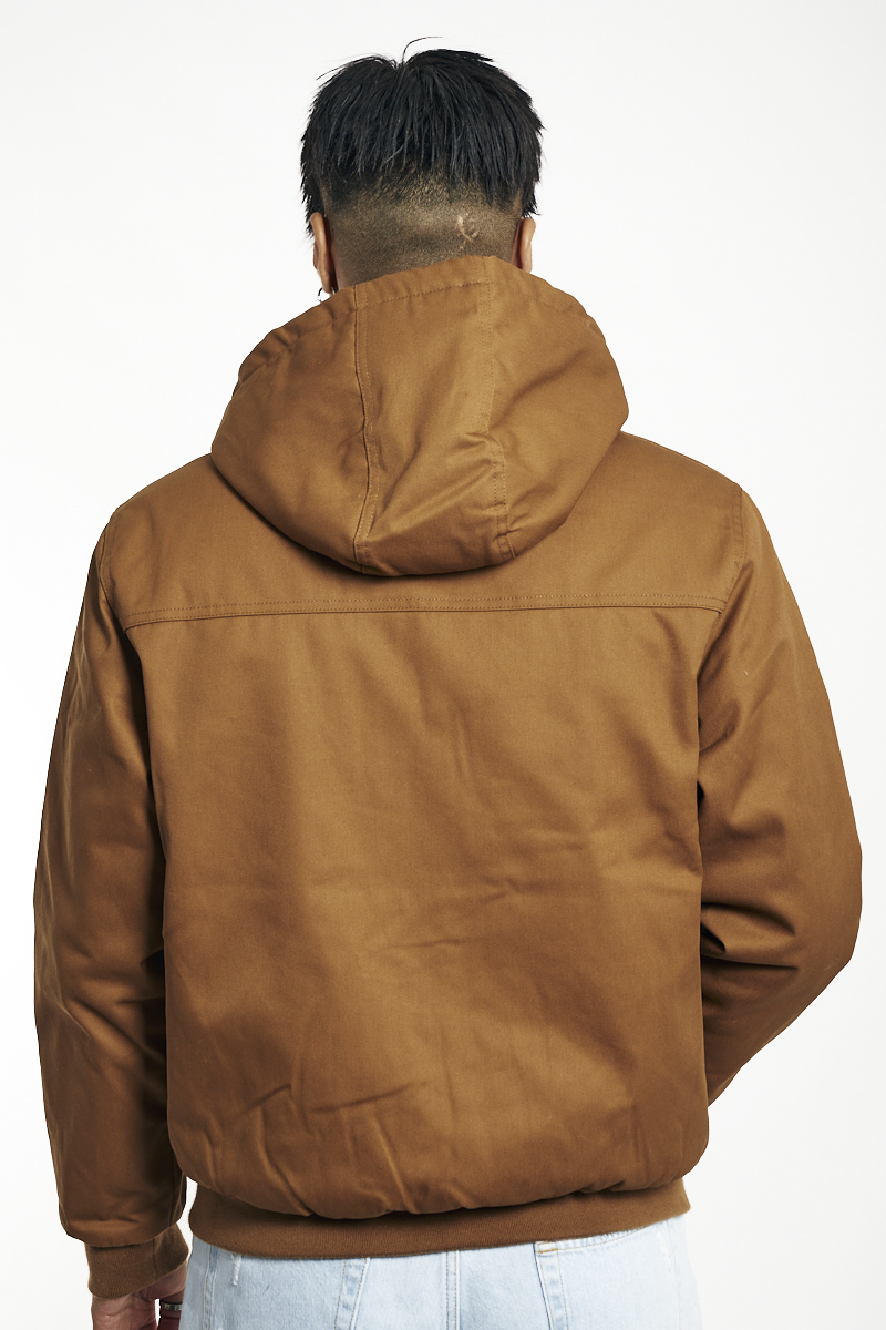 tan jacket with hood