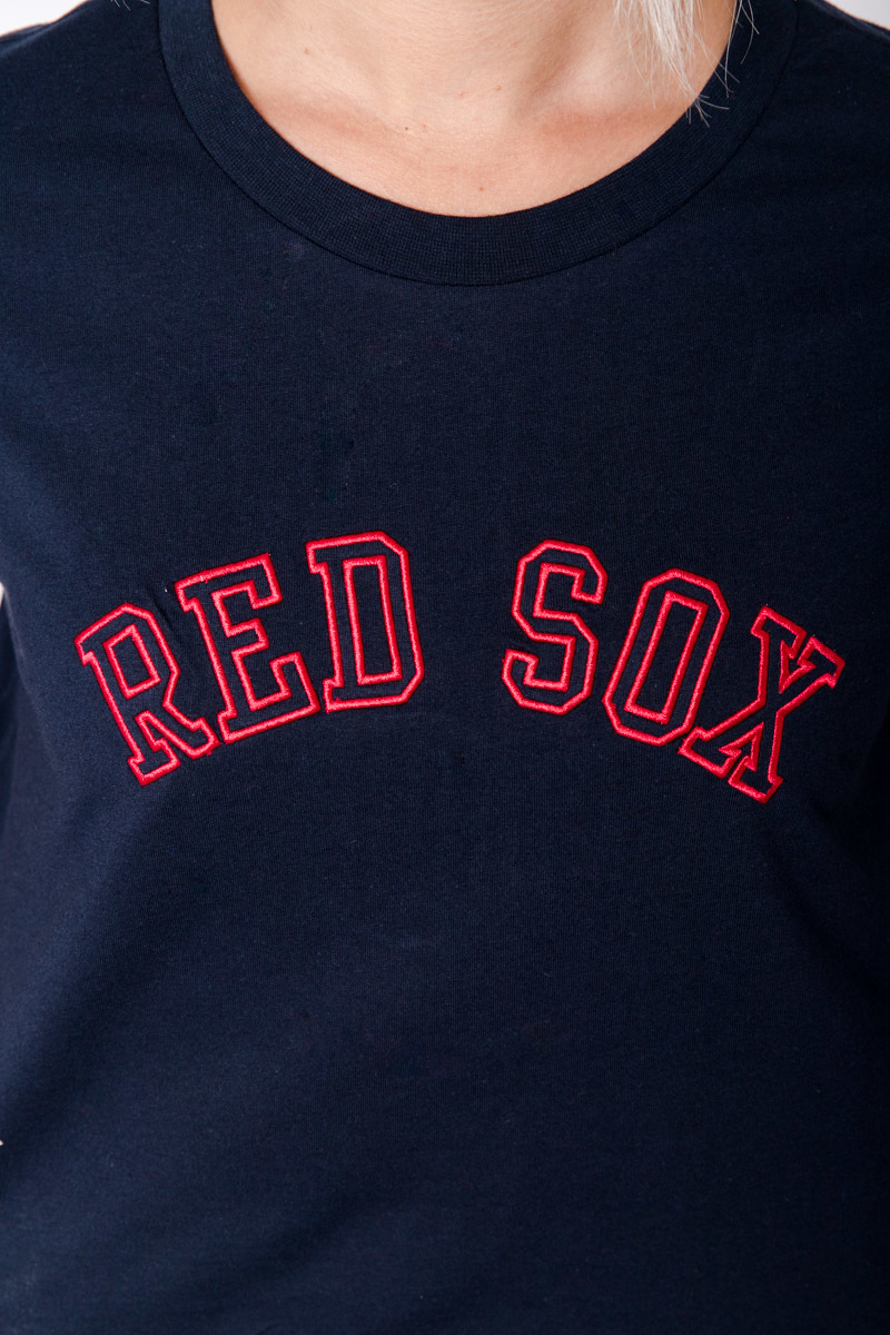 BOSTON RED SOX HOKE CROP T-SHIRT- WOMENS NAVY BLUE