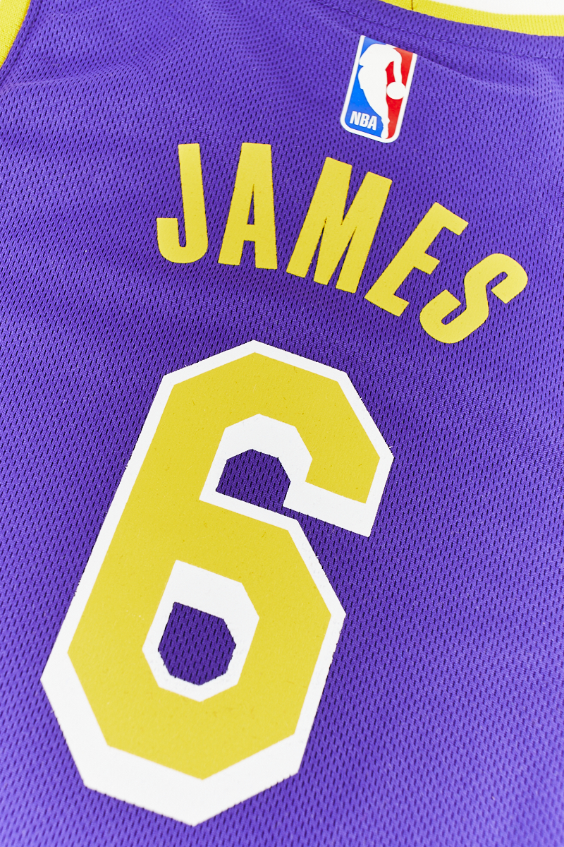 Jordan Boys LeBron James Lakers Statement Swingman Jersey - Purple/Yellow Size M