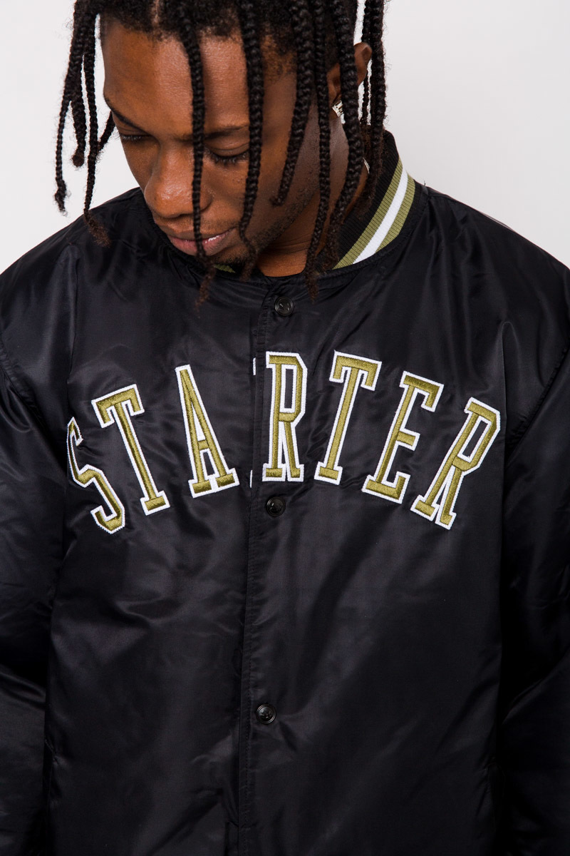 STARTER ORIGINAL SATIN JACKET MENS BLACK Stateside Sports