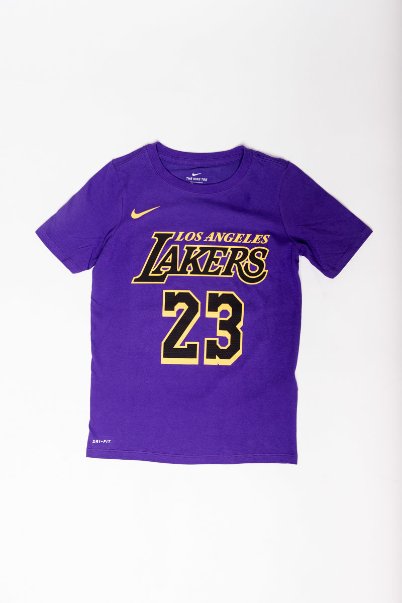 Nike NBA Los Angeles Lakers LeBron James City Edition Name & Number Youth T- Shirt - NBA from USA Sports UK