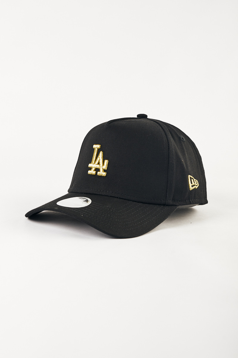 New Era  MLB Women's LA Dodgers Black Gold Curved Strapback Hat