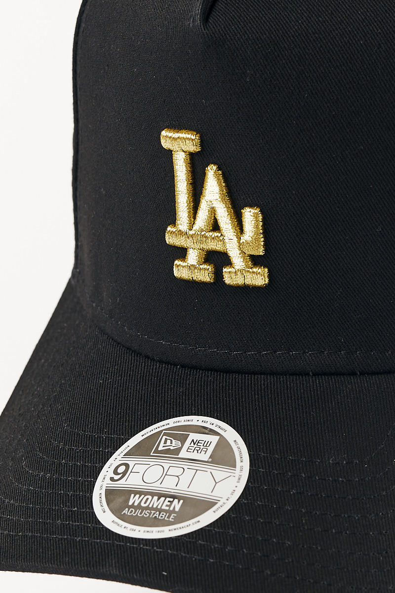 New Era  MLB Women's LA Dodgers Black Gold Curved Strapback Hat