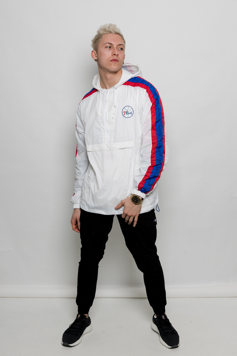 Packable Nylon Anorak Windbreaker Jacket- Mens White | Stateside Sports