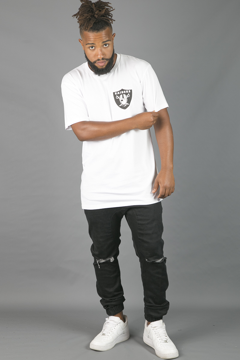 OAKLAND RAIDERS GAMILY LOGO TEE - WHITE MENS