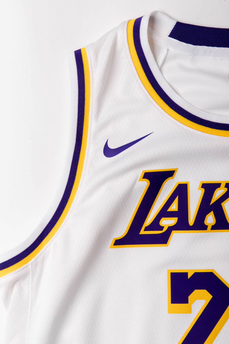Nike Basketball NBA LA Lakers Association Edition Lebron James jersey vest  in white